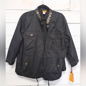 Ruby Rd. Black Wild Safari Blazer - Size 16W